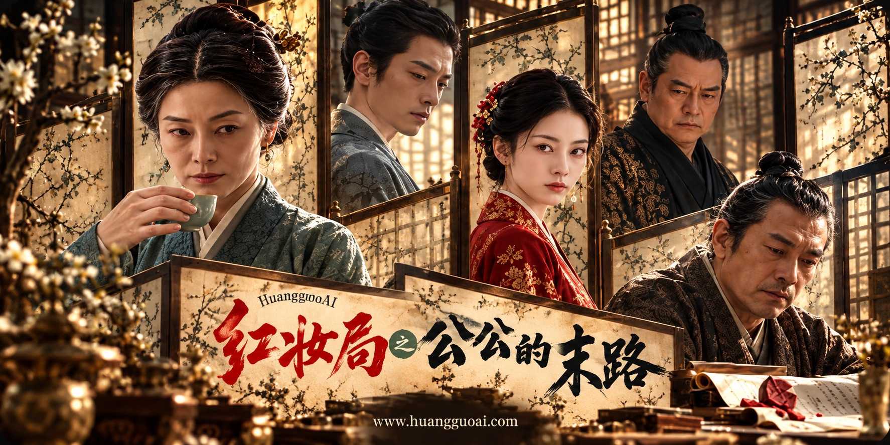 黄果短剧《红妆局公公的末路》红衣女被牵入帐中书案脱袍开腿身体只属于我